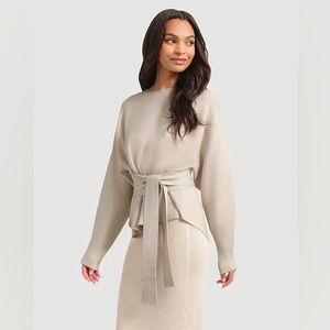 Modern Citizen Women’s Nara Tie Front Cream Sweater Size XS / Small